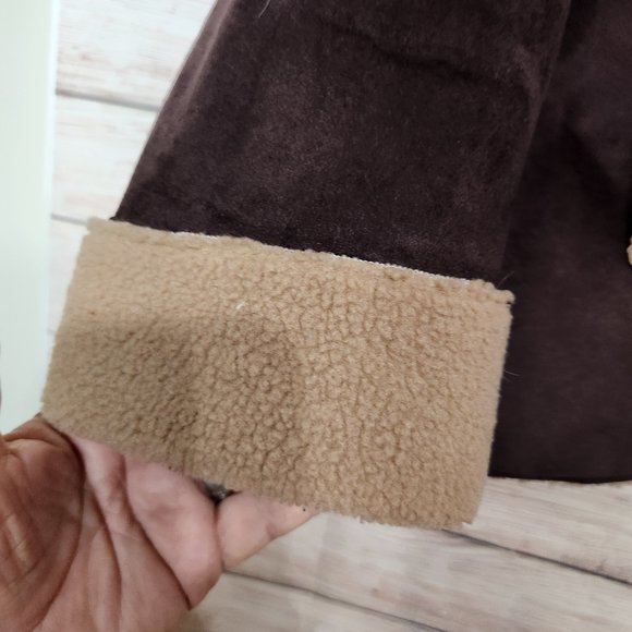 Vintage CARTE Women's Faux Suede Faux Wool Jacket Pockets Hoodie Size Large - Picture 7 of 16